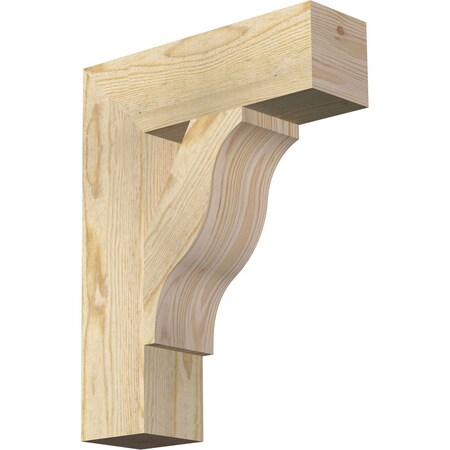 Ekena Millwork Funston Block Rough Sawn Bracket, Douglas Fir, 4"W x 14"D x 18"H BKT04X14X18FST05RDF